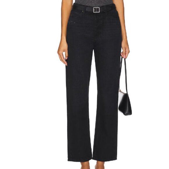 Paige Sawyer High Waist Straight Leg Jeans - Picture 1 of 8